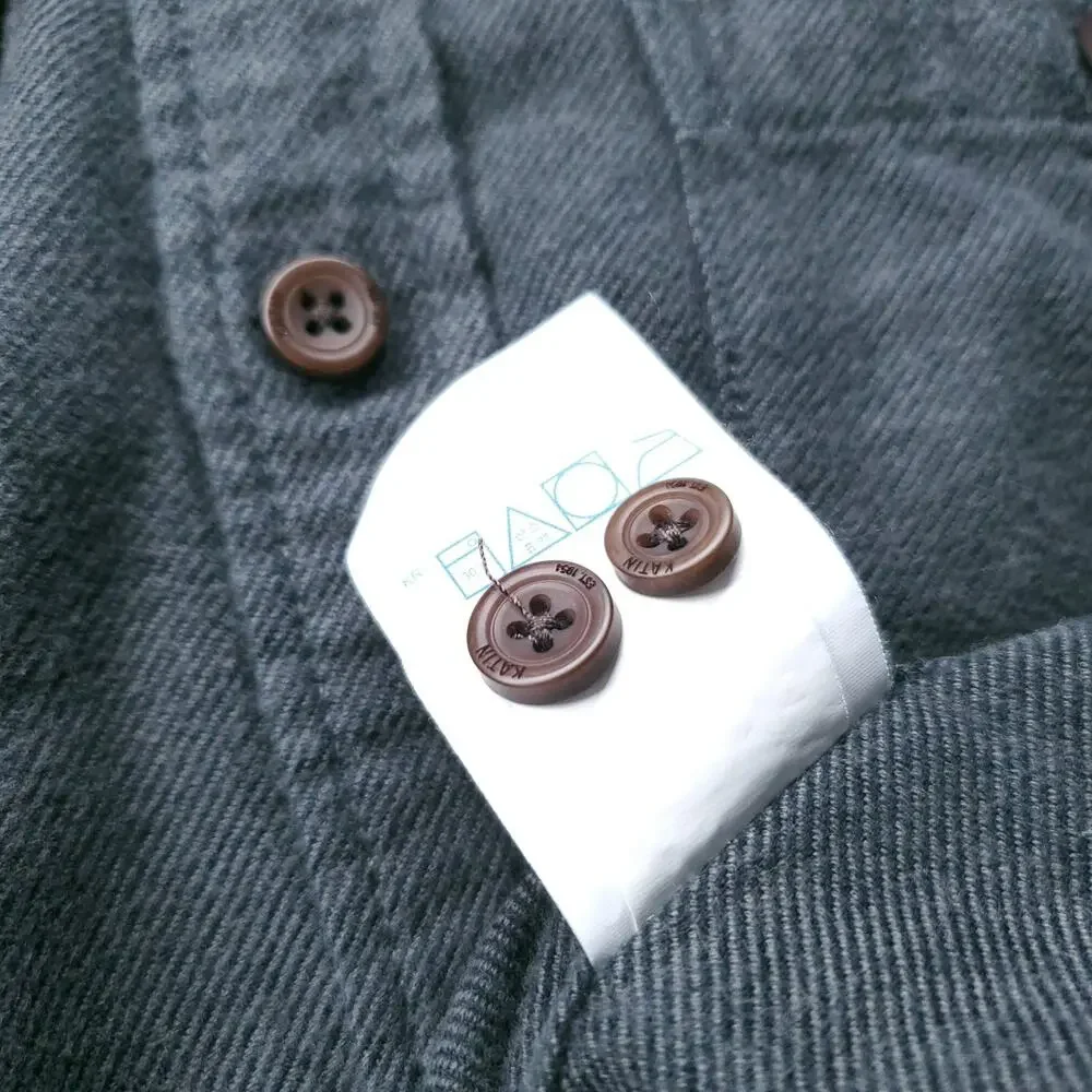 Katin Button Up Flannel Shirt Men S Dark Green‎ Gray Long Sleeve Outdoor